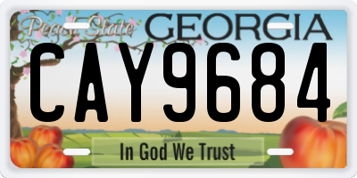 GA license plate CAY9684