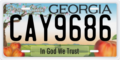 GA license plate CAY9686
