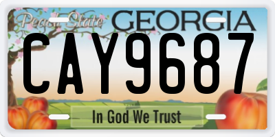 GA license plate CAY9687