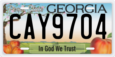 GA license plate CAY9704