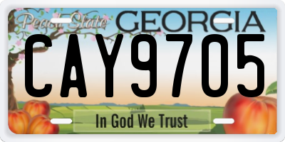 GA license plate CAY9705