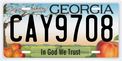 GA license plate CAY9708