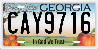GA license plate CAY9716