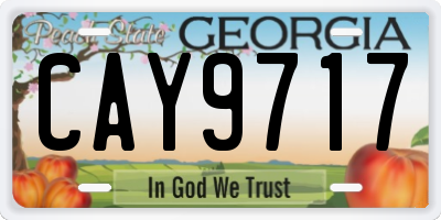 GA license plate CAY9717