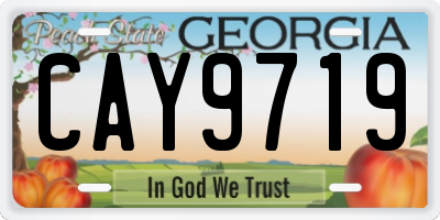 GA license plate CAY9719