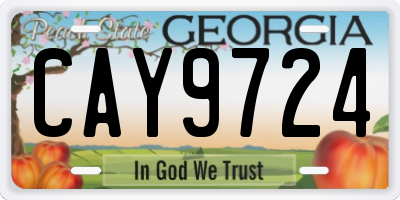GA license plate CAY9724