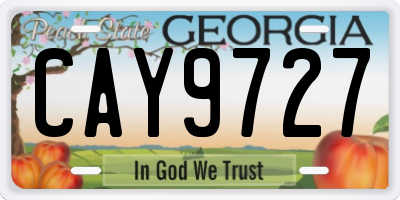 GA license plate CAY9727