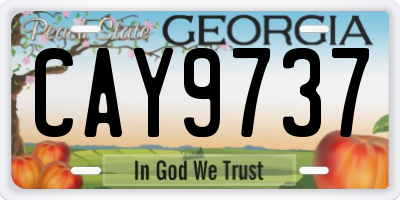 GA license plate CAY9737