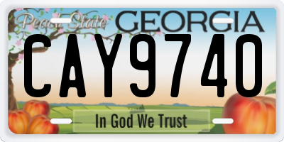 GA license plate CAY9740