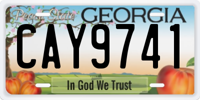 GA license plate CAY9741