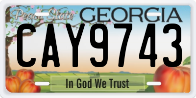 GA license plate CAY9743