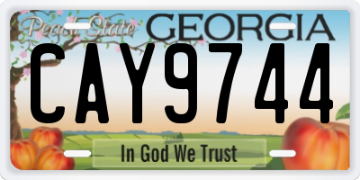 GA license plate CAY9744
