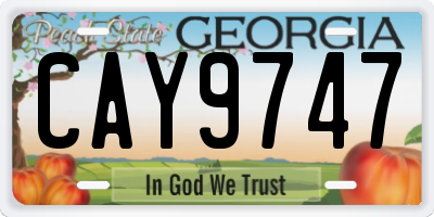 GA license plate CAY9747