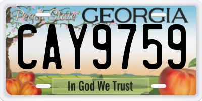 GA license plate CAY9759