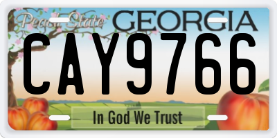 GA license plate CAY9766