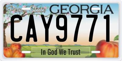GA license plate CAY9771