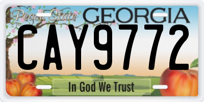 GA license plate CAY9772