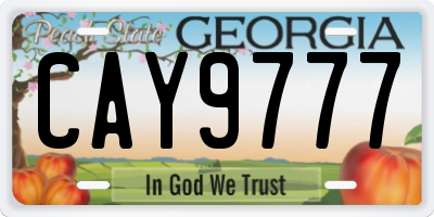 GA license plate CAY9777