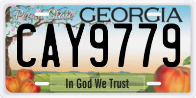 GA license plate CAY9779