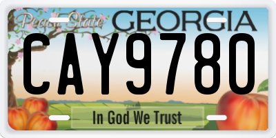 GA license plate CAY9780