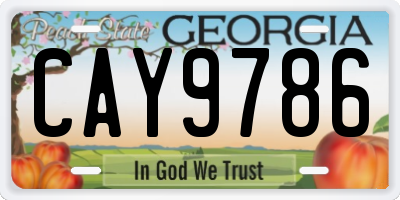 GA license plate CAY9786