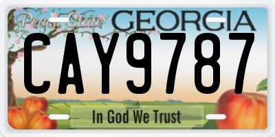 GA license plate CAY9787
