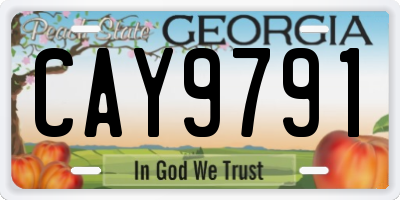 GA license plate CAY9791