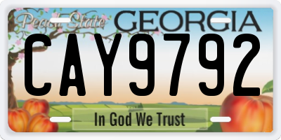 GA license plate CAY9792