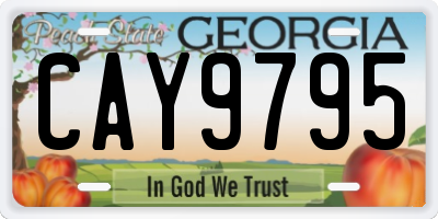 GA license plate CAY9795