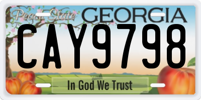 GA license plate CAY9798