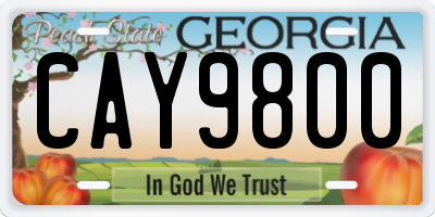GA license plate CAY9800