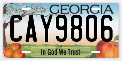 GA license plate CAY9806