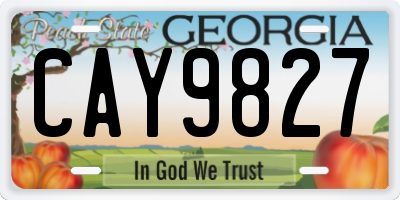 GA license plate CAY9827