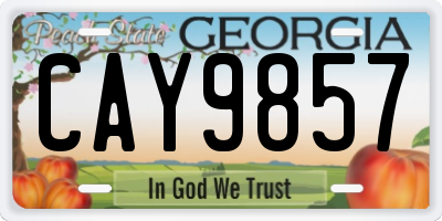 GA license plate CAY9857