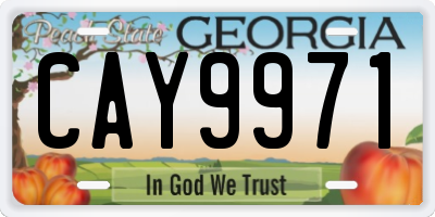 GA license plate CAY9971