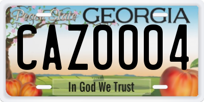 GA license plate CAZ0004