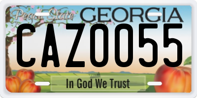 GA license plate CAZ0055