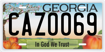 GA license plate CAZ0069