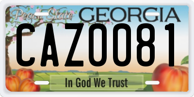 GA license plate CAZ0081