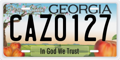 GA license plate CAZ0127