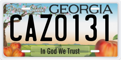 GA license plate CAZ0131