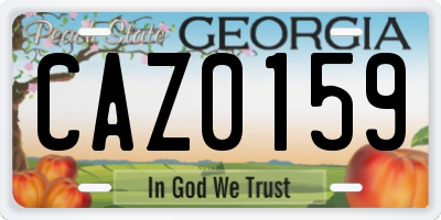 GA license plate CAZ0159