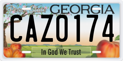 GA license plate CAZ0174