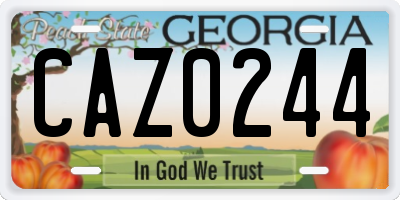 GA license plate CAZ0244