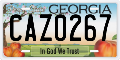 GA license plate CAZ0267