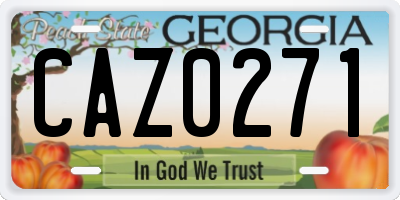 GA license plate CAZ0271