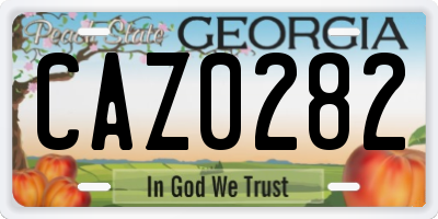 GA license plate CAZ0282