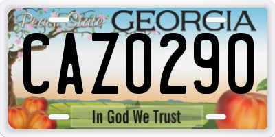 GA license plate CAZ0290