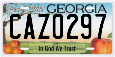 GA license plate CAZ0297