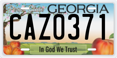 GA license plate CAZ0371